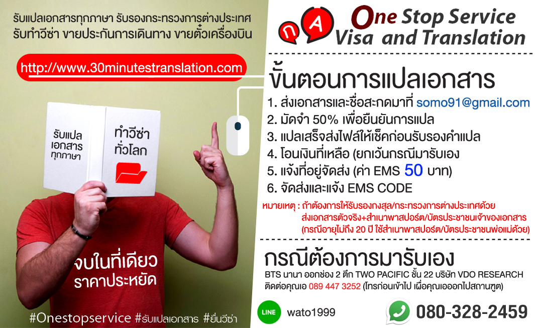 ขั้นตอนการแปลเอกสาร